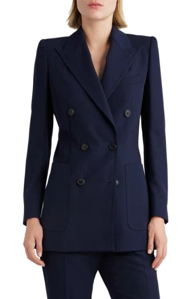 DRIES VAN NOTEN DOUBLE BREASTED GABARDINE BLAZER