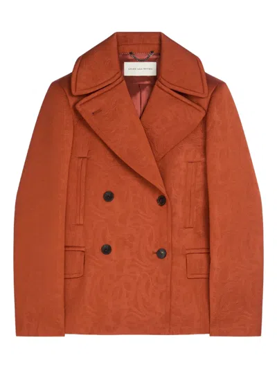 Dries Van Noten Double-breasted Jacket In Brown