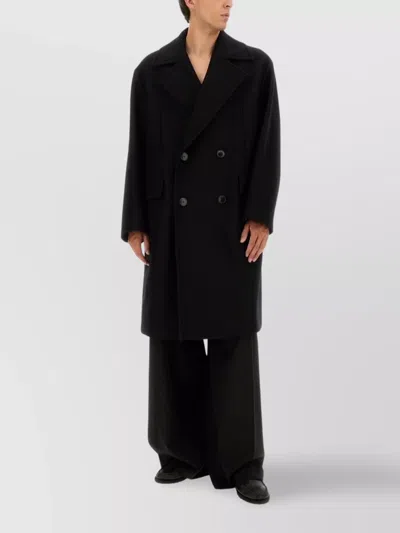 Dries Van Noten Double Breasted Long Coat Pockets In Multi
