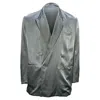 Dries Van Noten Double-breasted Oversized Blazer In Grey Cupro In Grey