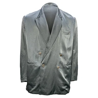 Dries Van Noten Double-breasted Oversized Blazer In Grey Cupro