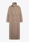 Dries Van Noten Oversized Coat In Camel-coloured Cotton Women In Beige
