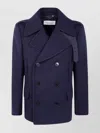 Dries Van Noten Double-breasted Peacoat Featuring Notched Lapels In Blue