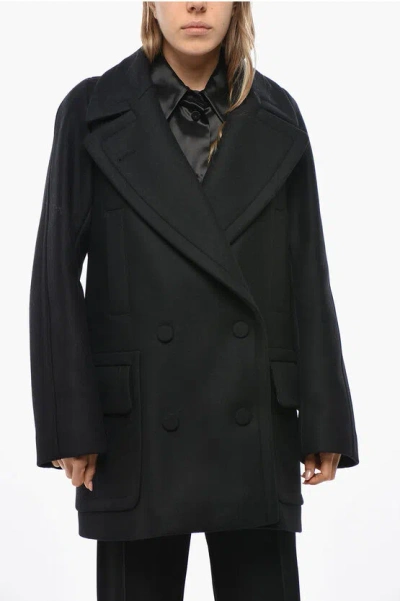 Dries Van Noten Double-breasted Randia Coat With Covered Buttons In Black