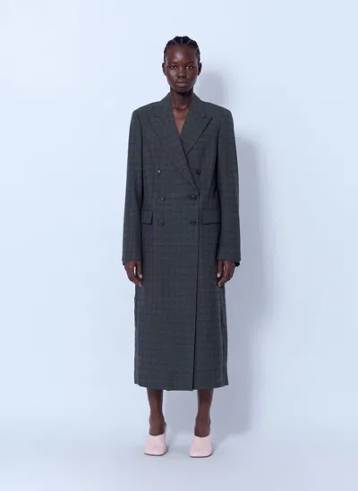 Dries Van Noten Double Breasted Rarrysta Coat In Gray