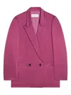 Dries Van Noten Double-breasted Satin Blazer In Purple
