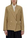Dries Van Noten Compact Cotton Poplin Jacket In Beige