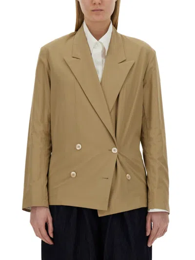 Dries Van Noten Double-breasted Shirt In Beige