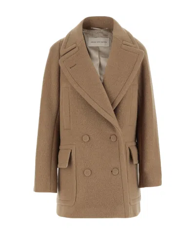DRIES VAN NOTEN DOUBLE-BREASTED SHORT COAT