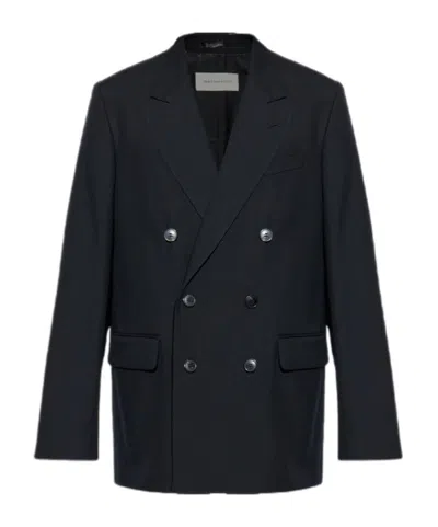 Dries Van Noten Double-breasted Suit Jacket In Blue