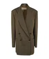 Shop Dries Van Noten Double-breasted Suit Jacket In Brown