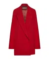 Dries Van Noten Fitted Double Breasted Wool Blazer In Red