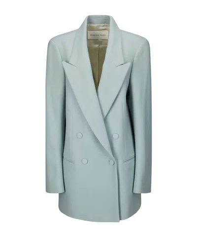 Dries Van Noten Double Breasted Tailored Blazer In Blue