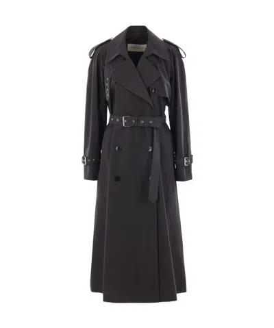Dries Van Noten Double-breasted Trench Coat In In Black