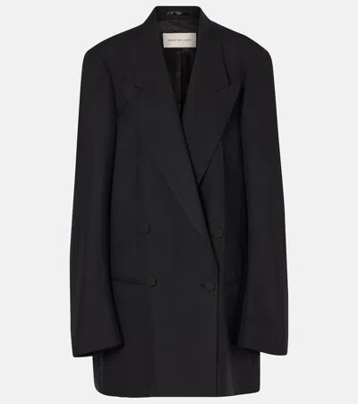 Dries Van Noten Double-breasted Wool Blazer In Black