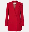 Dries Van Noten Fitted Double Breasted Wool Blazer In Rot