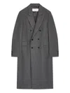 Dries Van Noten Long Double Breasted Wool Outerwear In Brown