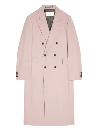Dries Van Noten Double-breasted Wool Coat In Pink
