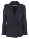 Dries Van Noten Structured Jacket With Chest And Flap Pockets In Blue