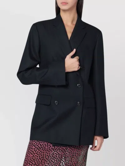 DRIES VAN NOTEN DOUBLE BREASTED WOOL JACKET FEATURING POCKETS
