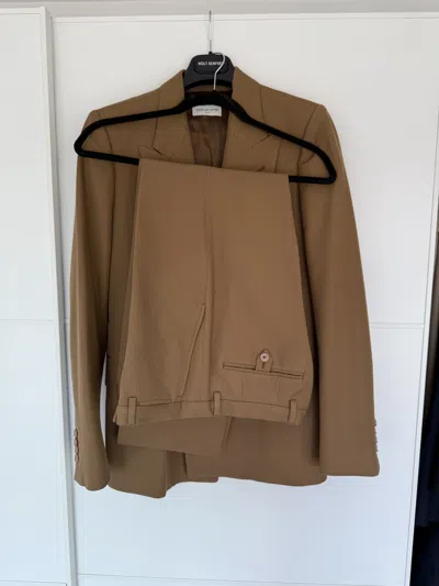 Pre-owned Dries Van Noten Double-breasted Woollen Suit In Brown