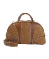 Dries Van Noten Leather-trimmed Suede Duffel Bag In Brown