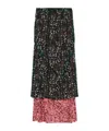 Dries Van Noten Homoa Layered Mixed Print Midi Skirt In Black