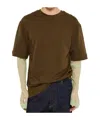 Dries Van Noten Double Sleeve T-shirt In Brown