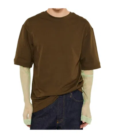 Dries Van Noten Double Sleeve T-shirt In Brown