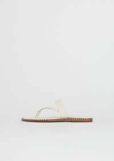 Dries Van Noten Double Strap Leather Sandal In Light Grey