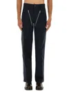 Dries Van Noten Straight Leg Trousers Double Zipper Detail In Black