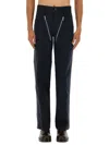 Dries Van Noten Straight Leg Trousers Double Zipper Detail In Blue