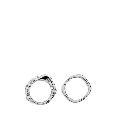 Dries Van Noten Double-band Ring In Silver