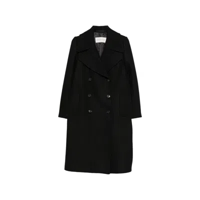 Dries Van Noten Double-breasted Button-belted Coat In Black