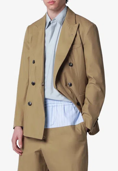 Dries Van Noten Double-breasted Buttoned Blazer In Brown