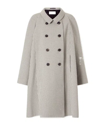 Dries Van Noten Double-breasted Checked Woven Coat In Neutral