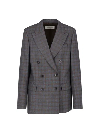 Dries Van Noten Double-breasted Checkered Blazer In Multi