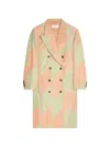 Dries Van Noten Double-breasted Chevron Coat In Multi