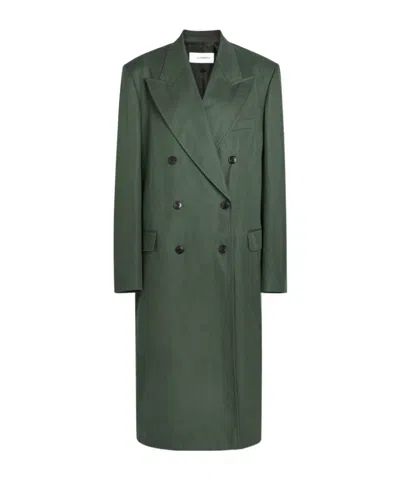 Dries Van Noten Double-breasted Coat In Green