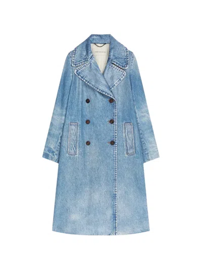 Dries Van Noten Double-breasted Denim Coat In Blue
