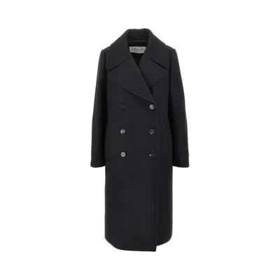 Dries Van Noten Double-breasted Long Coat In Black