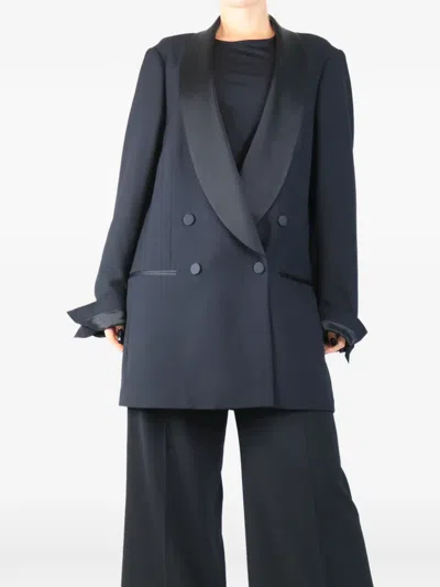 Pre-owned Dries Van Noten Double-breasted Tuxedo Jacket In Black