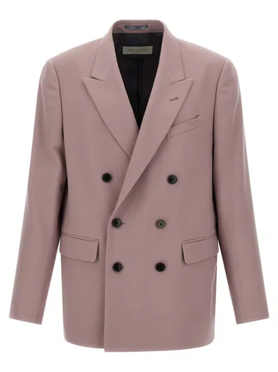Dries Van Noten Double-breasted Wool Blazer In Mauve