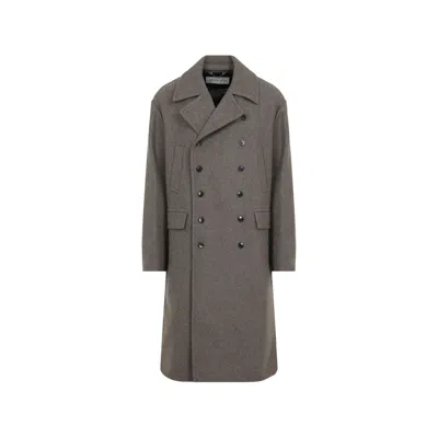 Dries Van Noten Double-breasted Wool Coat In Brown