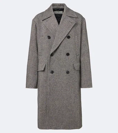 Dries Van Noten Double-breasted Wool Coat In Grey