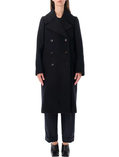 Dries Van Noten Double-breasted Wool Coat In Black