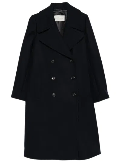 Dries Van Noten Double-breasted Wool Pea Coat In Black