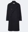 Dries Van Noten Double-breasted Wool-blend Coat In Blue