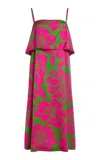 Dries Van Noten Dour Printed Satin Midi Dress In Multi