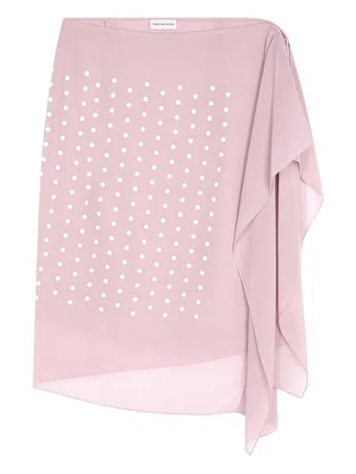 Dries Van Noten Drape-detail Skirt In Pink